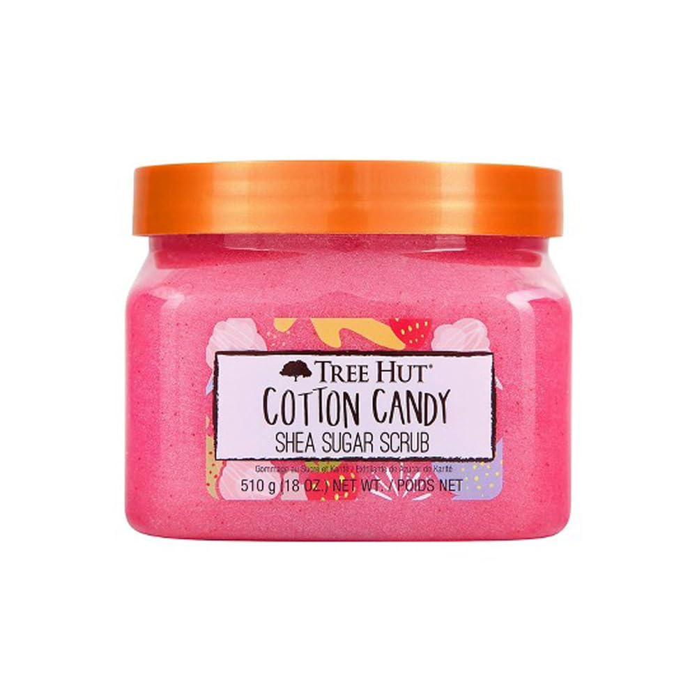 Tree Hut Cotton Candy Body Scrub 600g front view with packaging
