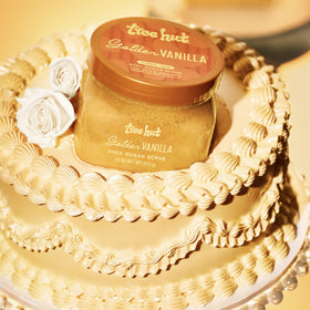 Tree Hut Golden Vanilla Body Scrub in a shower setting