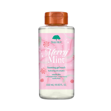 Tree Hut Merry Mint Foaming Gel Wash front view 18 Fl Oz