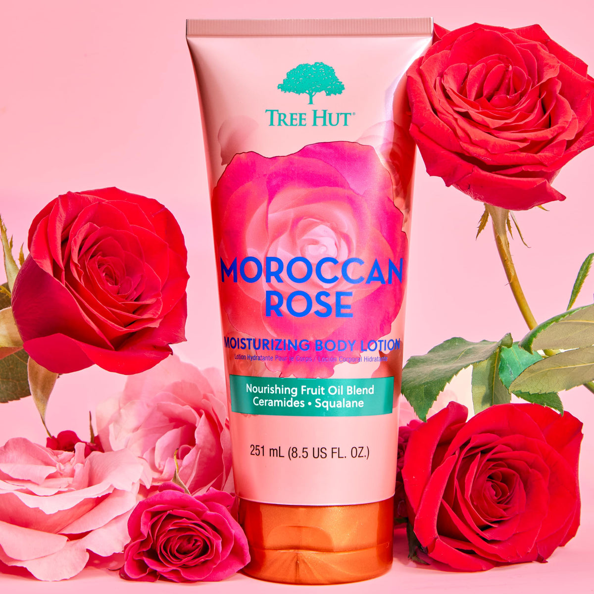Tree Hut Moisturizing Body Lotion Moroccan Rose back view