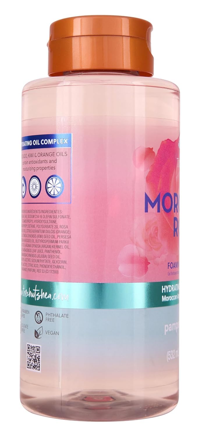 Tree Hut Moroccan Rose Foaming Gel Wash 18 oz back view