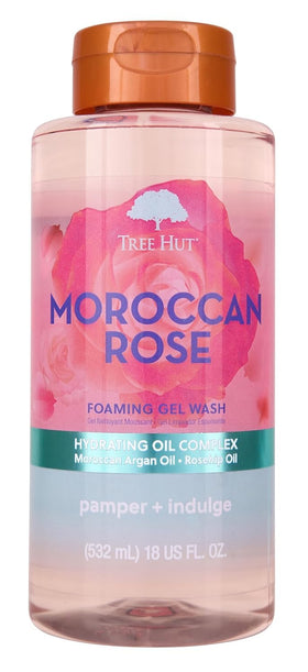 Tree Hut Moroccan Rose Foaming Gel Wash 18 oz front view