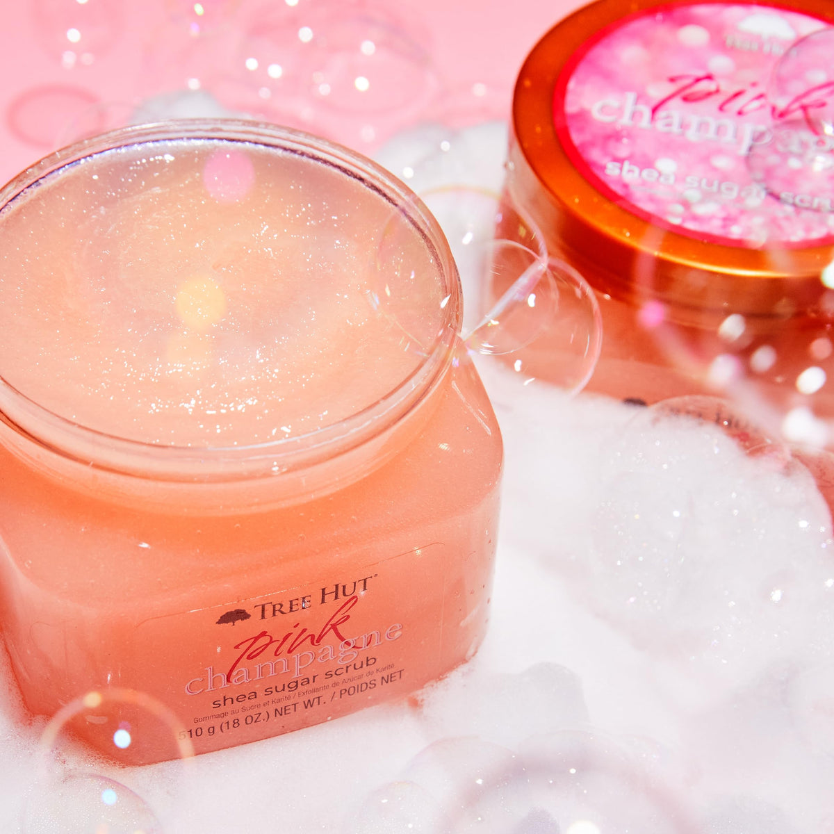 Tree Hut Pink Champagne Body Scrub 18 Oz packaging
