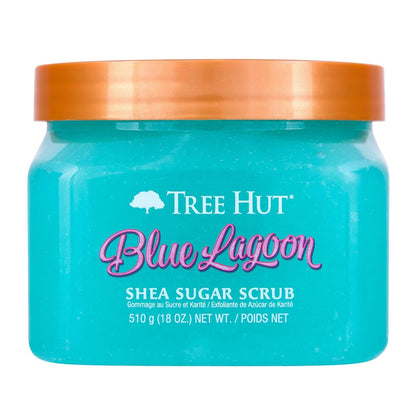 Tree Hut Shea Sugar Scrub Blue Lagoon 18 oz front view