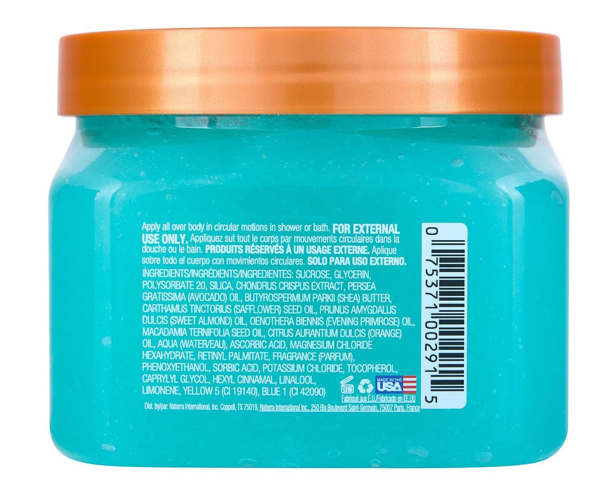 Tree Hut Shea Sugar Scrub Blue Lagoon in use on skin