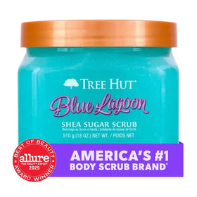 Tree Hut Shea Sugar Scrub Blue Lagoon texture close-up