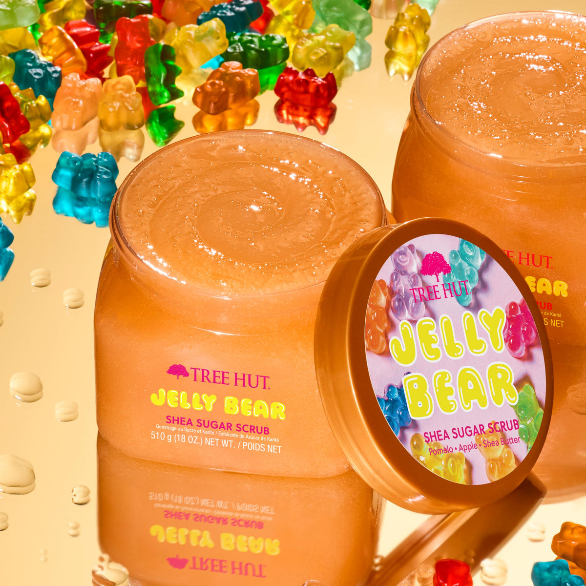 Tree Hut Shea Sugar Scrub Jelly Bear 18 Oz texture close-up