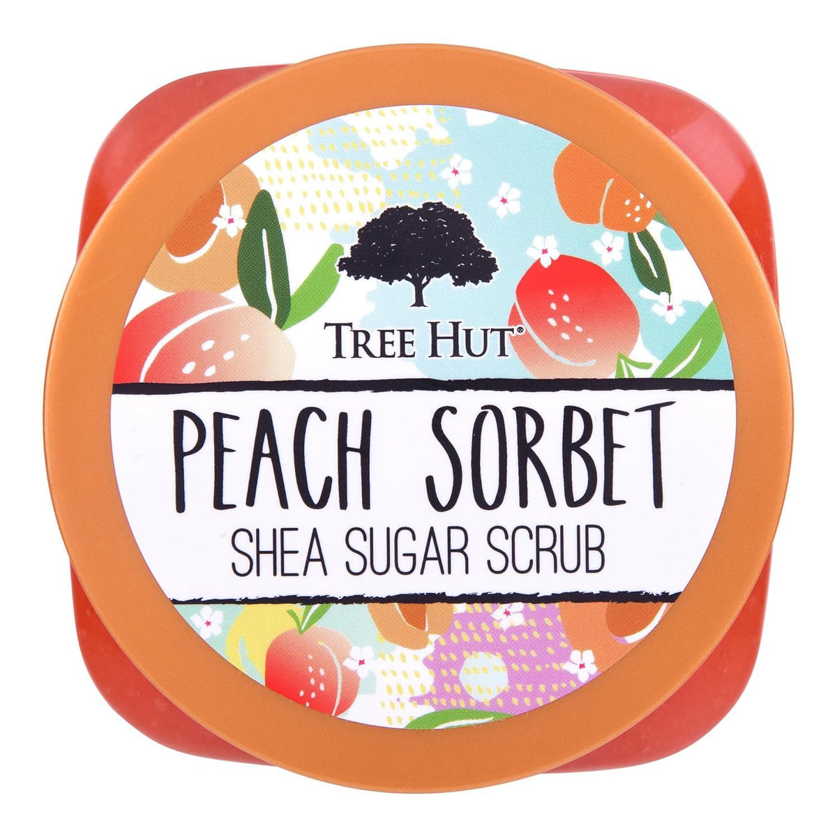 Tree Hut Shea Sugar Scrub Peach Sorbet 18 oz texture close-up