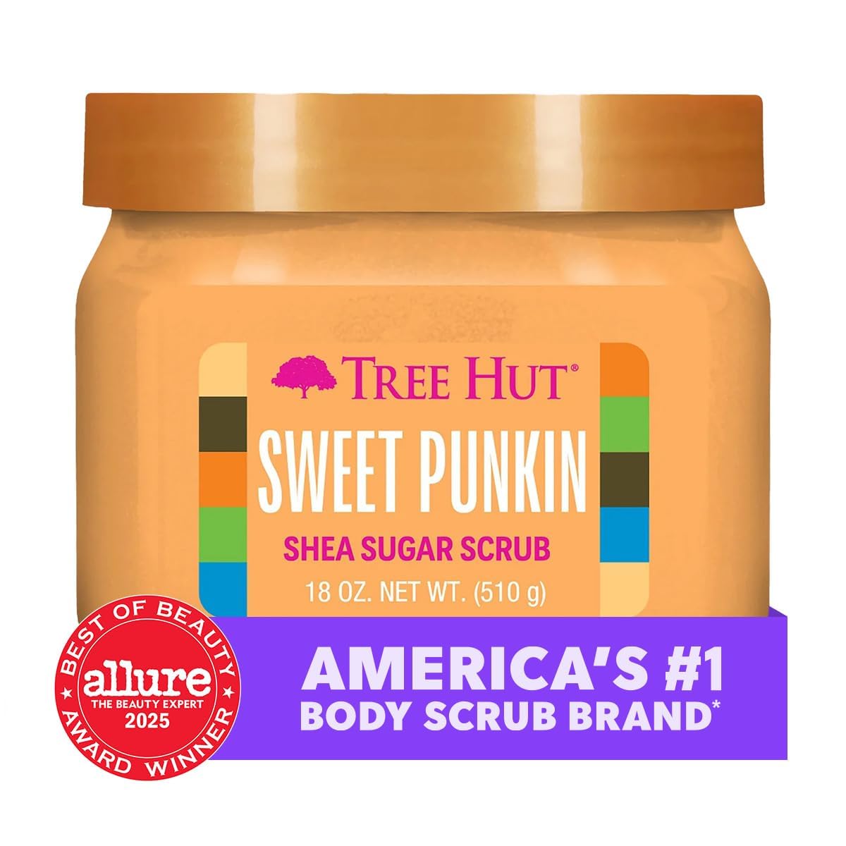 Tree Hut Shea Sugar Scrub Sweet Punkin in a bathroom setting