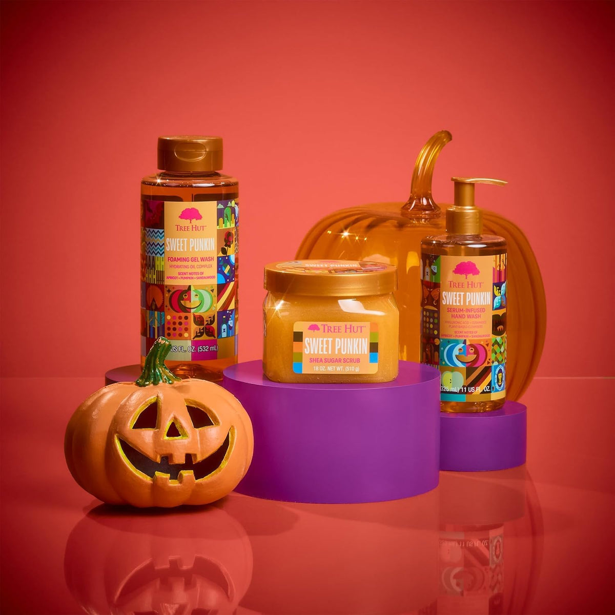 Tree Hut Shea Sugar Scrub Sweet Punkin in a spa-like setting