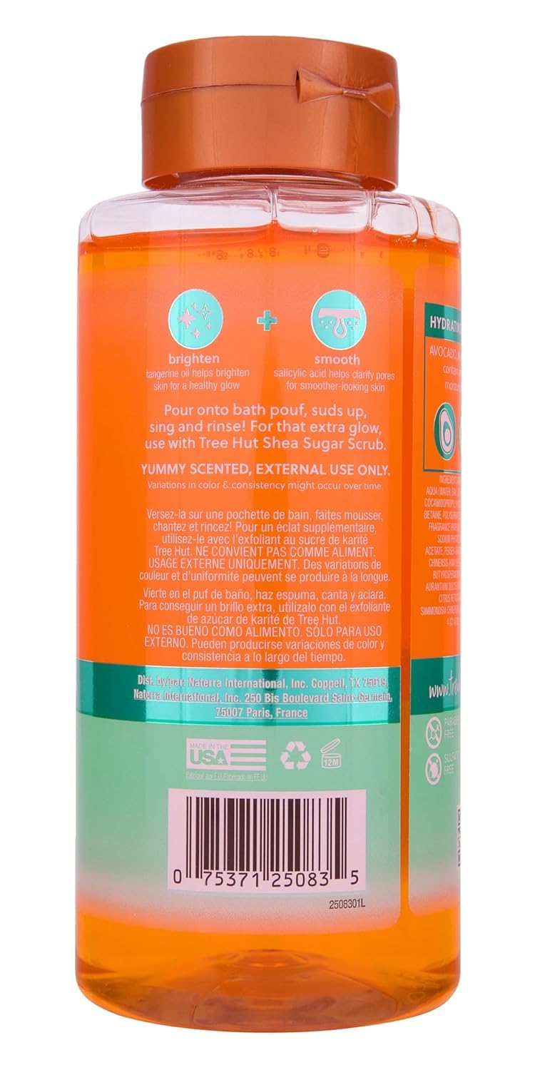 Tree Hut Tangerine Body Wash bottle with label