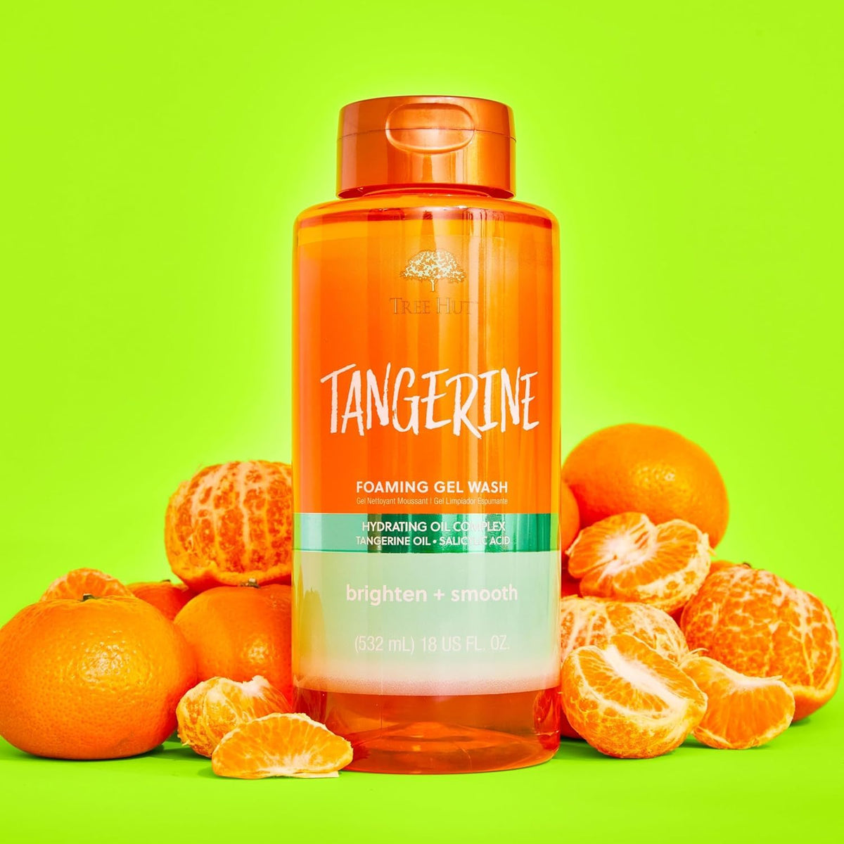 Tree Hut Tangerine Body Wash in a bathroom setting