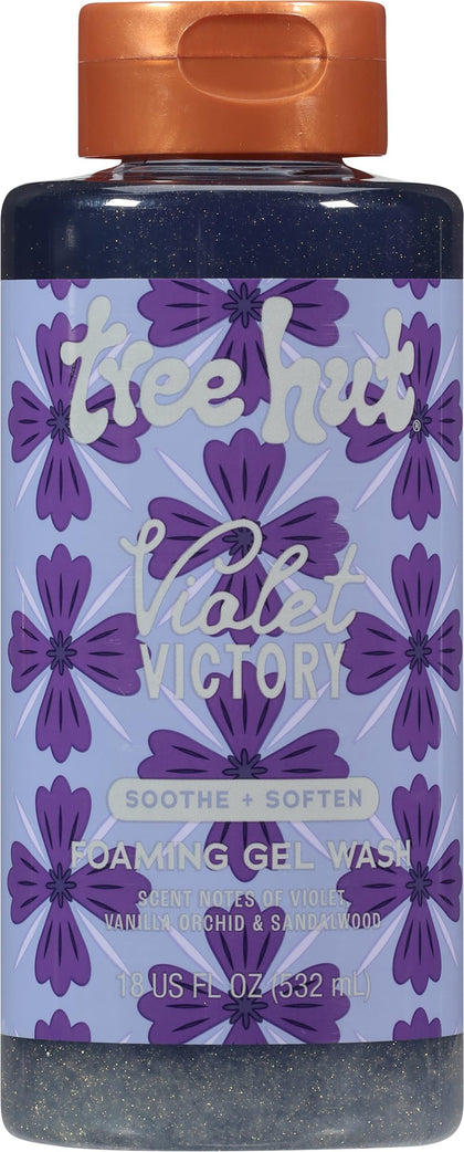 Tree Hut Violet Victory Body Wash front view 18 Fl Oz bottle