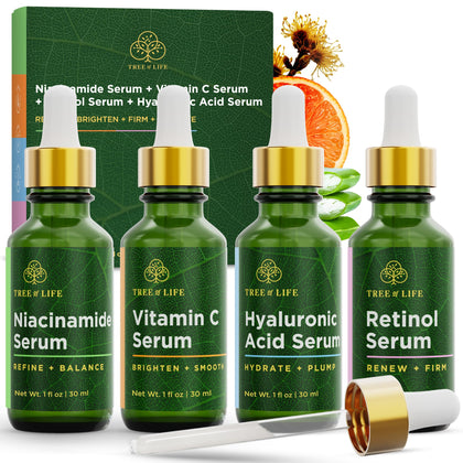 Tree of Life Face Serum Set of 4 with packaging