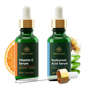 Tree of Life Face Serum Set with Vitamin C and Hyaluronic Acid front view