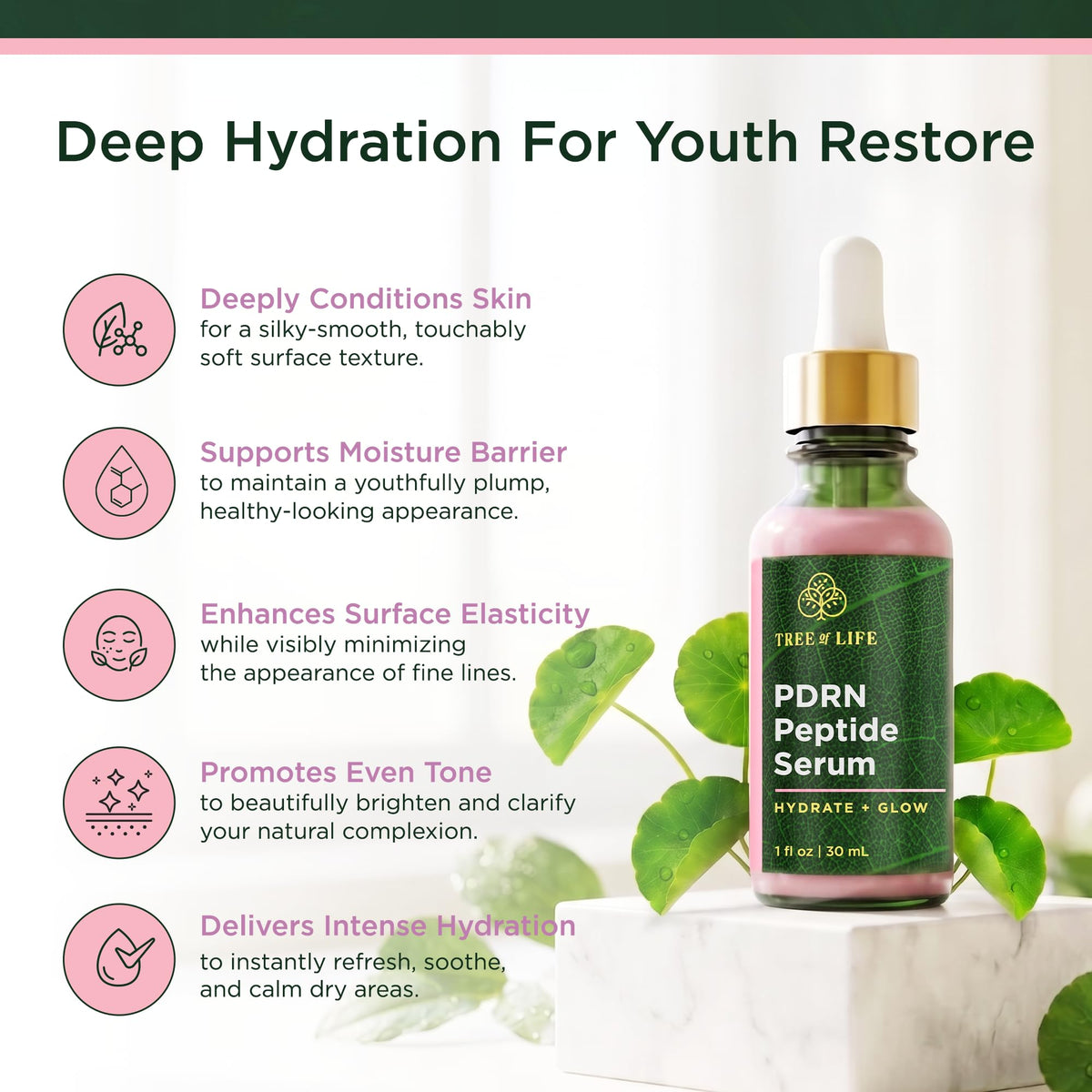 Tree of Life PDRN Serum texture on skin