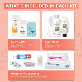 TREKTOTE hygiene kit contents including toiletries