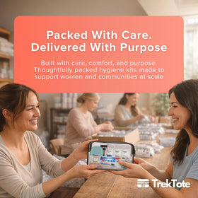 TREKTOTE hygiene kit organized in cosmetic bag