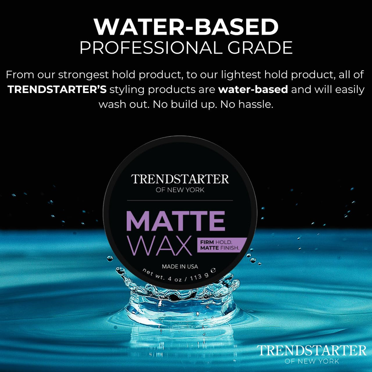 TRENDSTARTER Matte Wax 4oz top view with lid