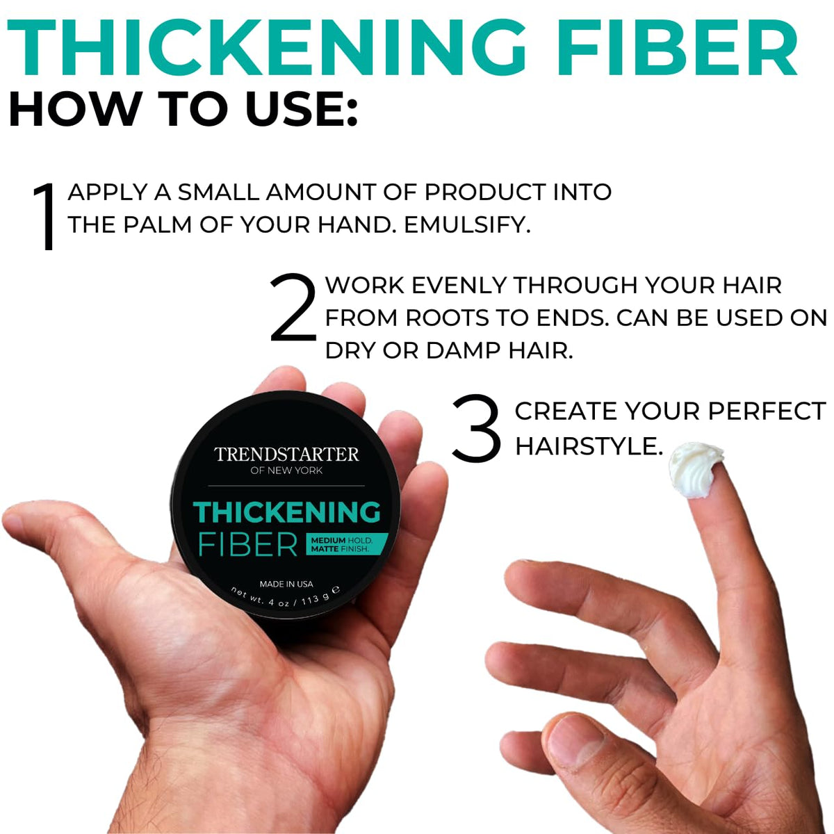 TRENDSTARTER Thickening Fiber 4oz packaging details