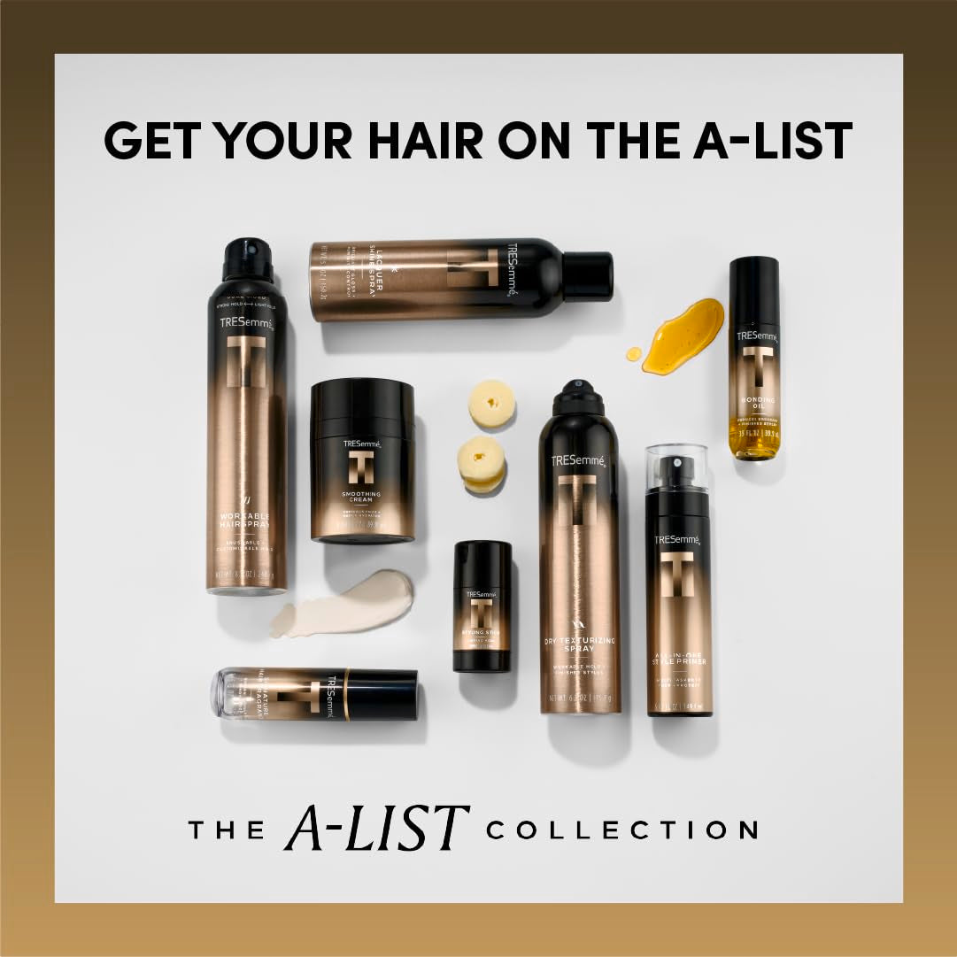 TRESemmé A-List Hairspray in a bathroom setting