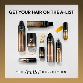 TRESemmé A-List Hairspray in a bathroom setting