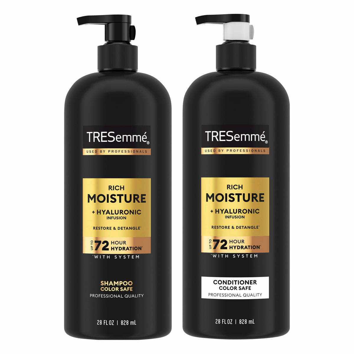 TRESemmé Rich Moisture Shampoo & Conditioner front view 28 oz bottles