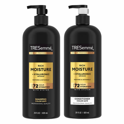 TRESemmé Rich Moisture Shampoo & Conditioner front view 28 oz bottles