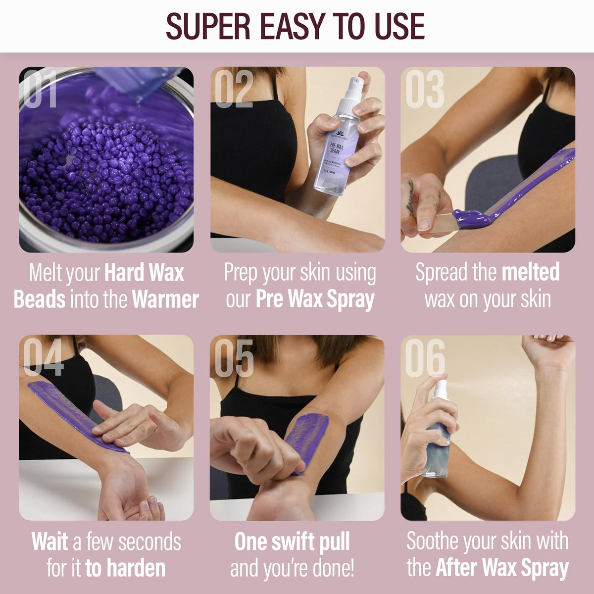 Tress Wellness scented hard wax beads in various colours