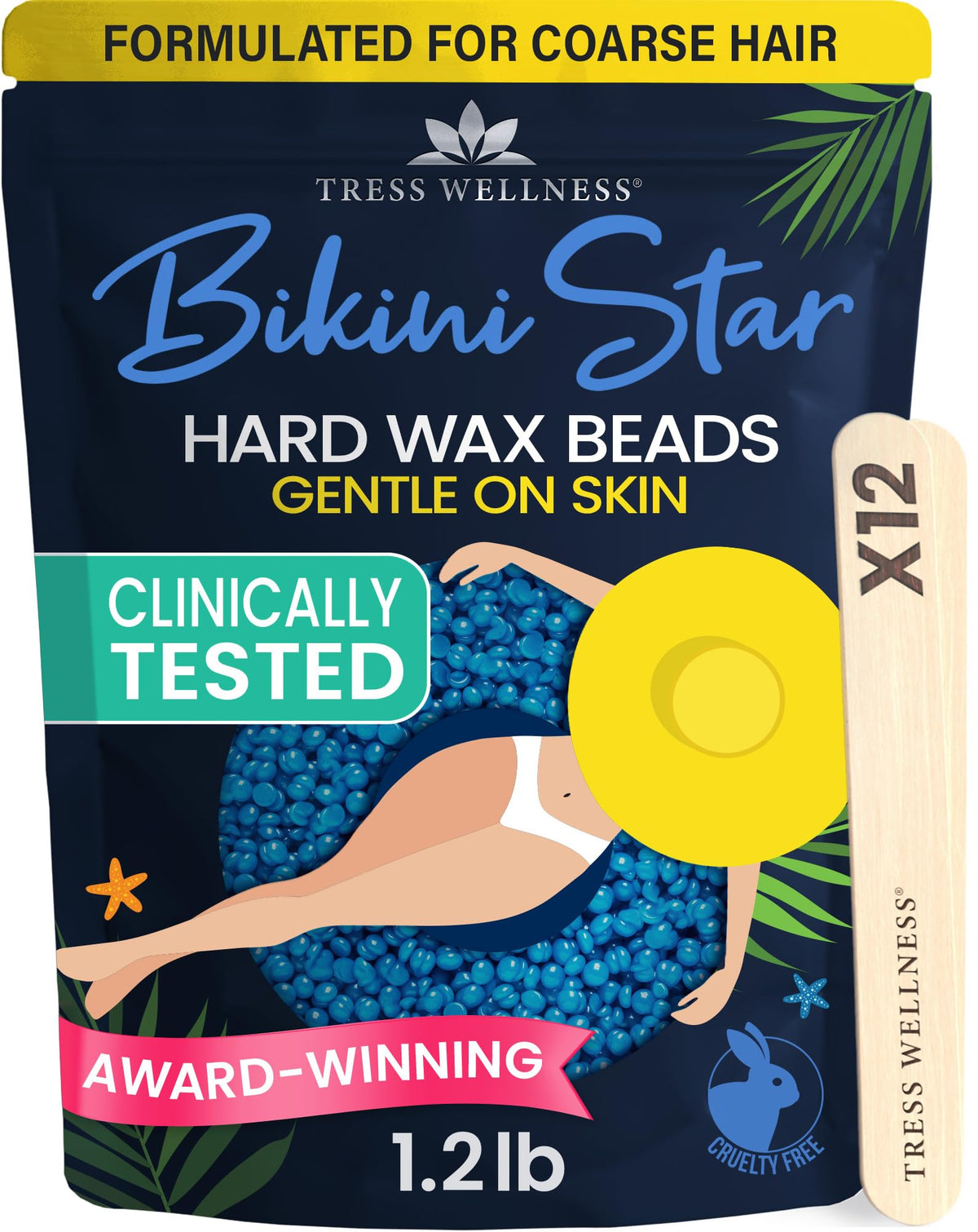 Tress Wellness Wax Beads 1.2lb bag front view with sea kiss scent