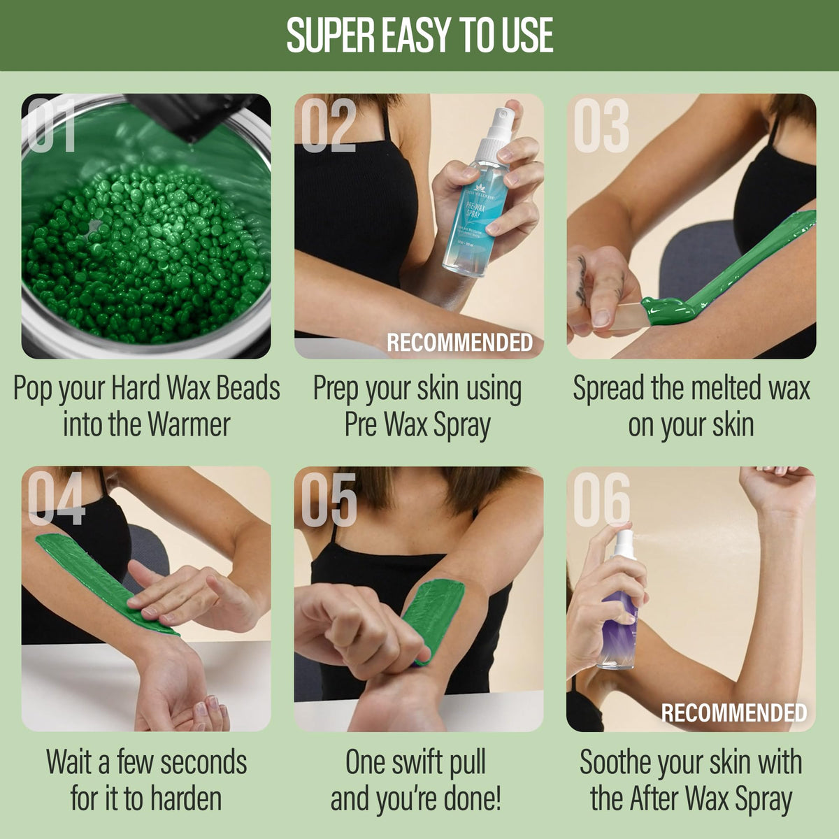 Tress Wellness Wax Beads application on skin