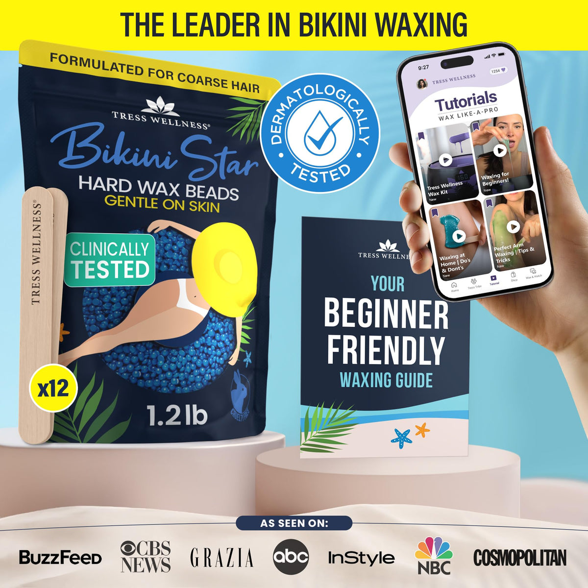 Tress Wellness Wax Beads application spatulas included in the kit