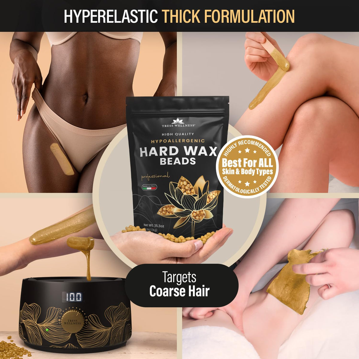 Tress Wellness Wax Beads application with spatula