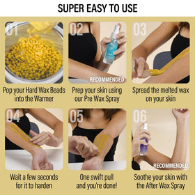 Tress Wellness Wax Beads in use with spatula
