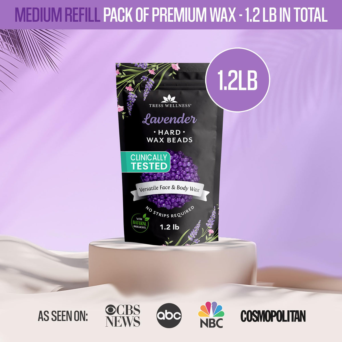 Tress Wellness Wax Beads Lavender 1.2 lbs packaging