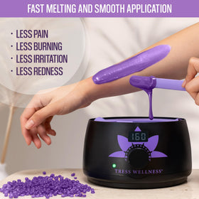 Tress Wellness Wax Beads Lavender 1.2 lbs with waxing tools