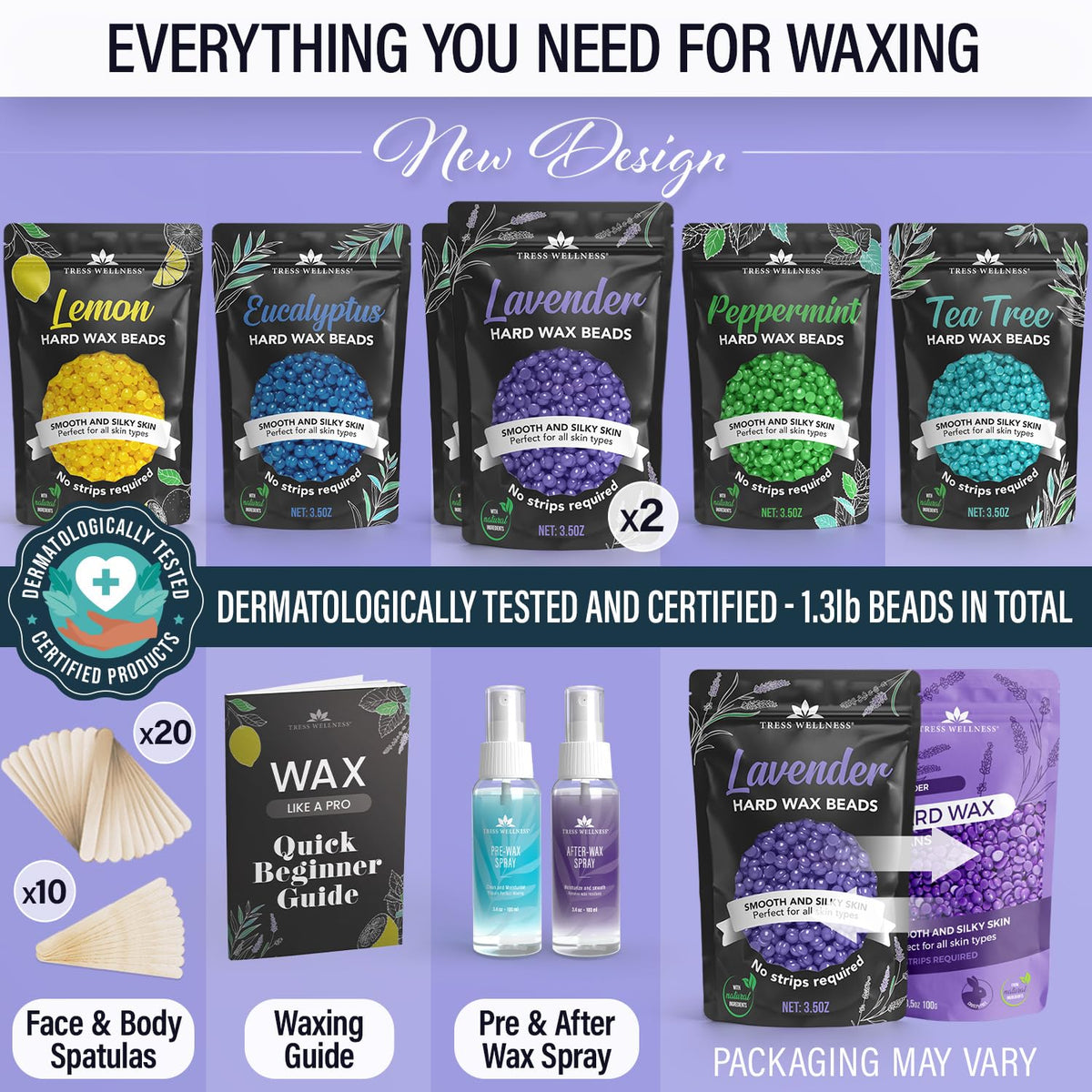 Tress Wellness Wax Beads lavender scent close-up
