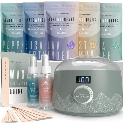 Tress Wellness Waxing Kit complete set with digital wax warmer and accessories