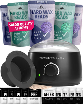 Tress Wellness Waxing Kit complete set with wax warmer and accessories