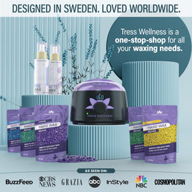 Tress Wellness Waxing Kit complete setup on a countertop