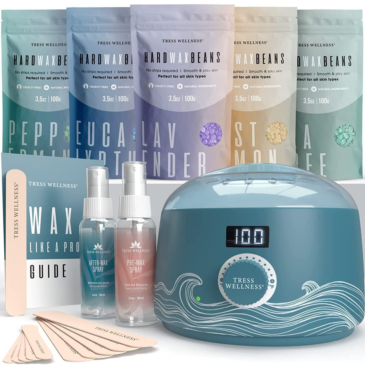 Tress Wellness Waxing Kit digital wax warmer front view