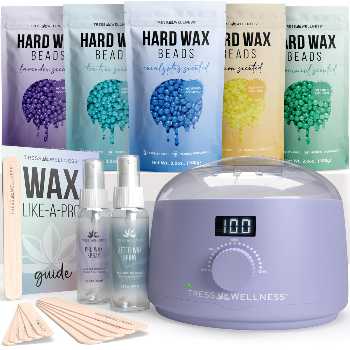 Tress Wellness Waxing Kit Digital Wax Warmer with temperature control