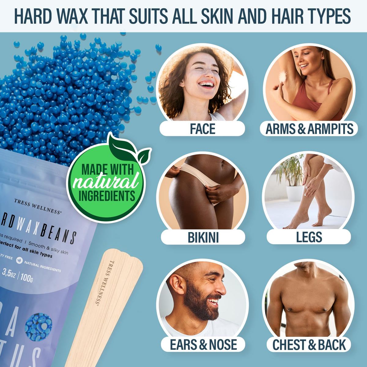 Tress Wellness Waxing Kit scented hard wax beads assortment