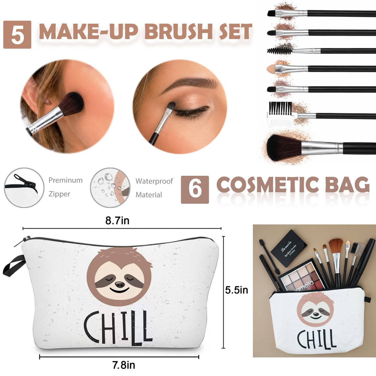 Tri-colour brow powder included in QIONG makeup set