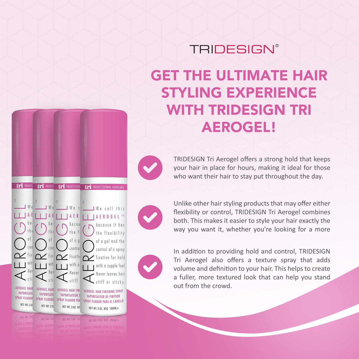 TRIDESIGN Aerogel Hair Spray 3 oz back view