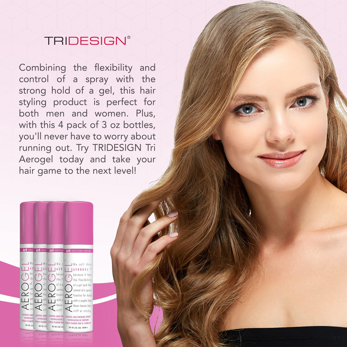 TRIDESIGN Aerogel Hair Spray 3 oz in a lifestyle setting