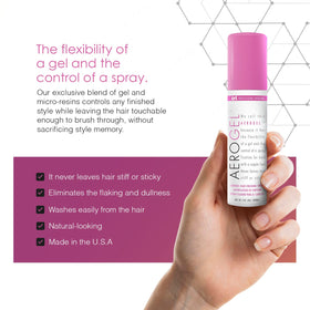 TRIDESIGN Aerogel Hair Spray travel size next to a passport