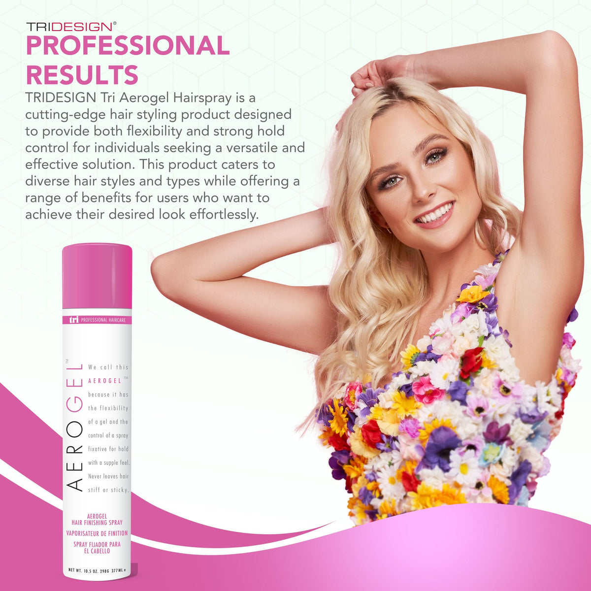 TRIDESIGN Aerogel Hairspray packaging details