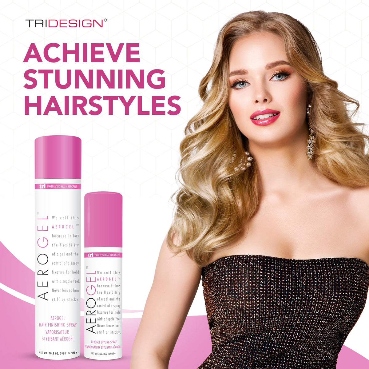 TRIDESIGN Aerogel Strong Hold Volumizing Hair Spray 10.5oz back view