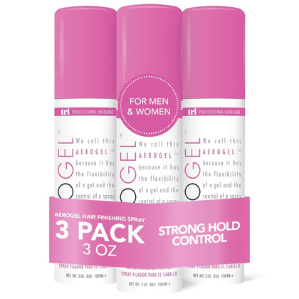 TRIDESIGN Aerogel Strong Hold Volumizing Hair Spray 3-pack front view